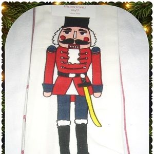Nutcracker Checks & Stripes 3pc Kitchen Towels
